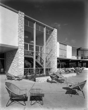 Primary view of [Staircase, Chairs by Pool]