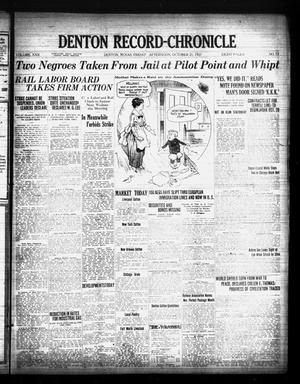 Denton Record-Chronicle (Denton, Tex.), Vol. 22, No. 59, Ed. 1 Friday, October 21, 1921