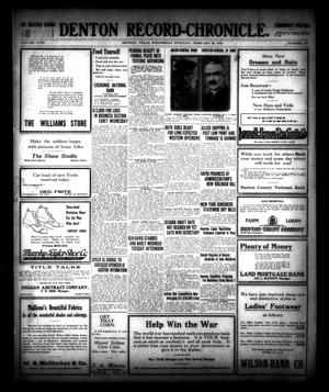 Denton Record-Chronicle. (Denton, Tex.), Vol. 18, No. 163, Ed. 1 Wednesday, February 20, 1918