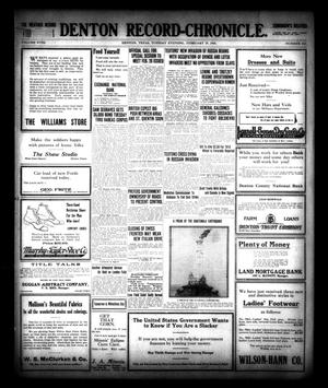 Denton Record-Chronicle. (Denton, Tex.), Vol. 18, No. 162, Ed. 1 Tuesday, February 19, 1918