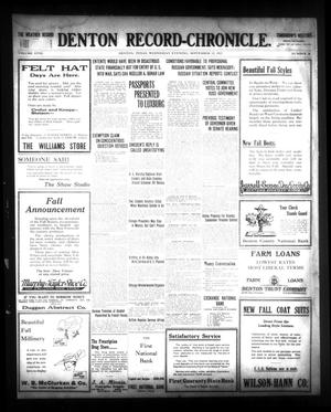 Denton Record-Chronicle. (Denton, Tex.), Vol. 28, No. 26, Ed. 1 Wednesday, September 12, 1917