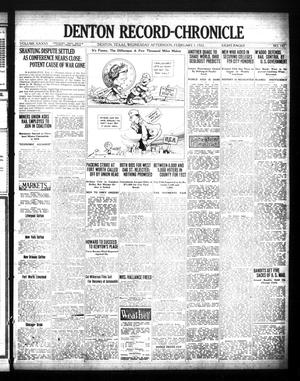 Denton Record-Chronicle (Denton, Tex.), Vol. 22, No. 147, Ed. 1 Wednesday, February 1, 1922