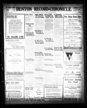 Denton Record-Chronicle. (Denton, Tex.), Vol. 28, No. 13, Ed. 1 Tuesday, August 28, 1917