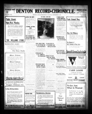 Denton Record-Chronicle. (Denton, Tex.), Vol. 28, No. 20, Ed. 1 Wednesday, September 5, 1917