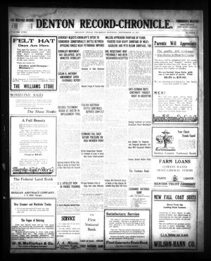 Denton Record-Chronicle. (Denton, Tex.), Vol. 28, No. 27, Ed. 1 Thursday, September 13, 1917