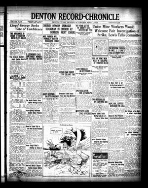 Denton Record-Chronicle (Denton, Tex.), Vol. 22, No. 199, Ed. 1 Monday, April 3, 1922