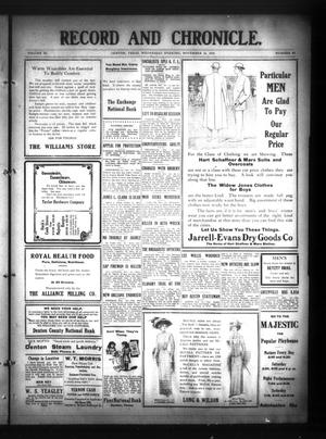 Record and Chronicle. (Denton, Tex.), Vol. 11, No. 80, Ed. 1 Wednesday, November 16, 1910