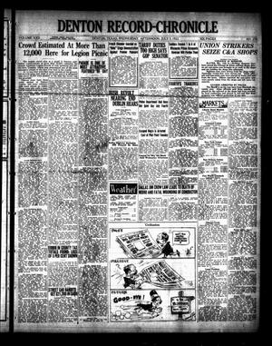 Denton Record-Chronicle (Denton, Tex.), Vol. 22, No. 279, Ed. 1 Wednesday, July 5, 1922