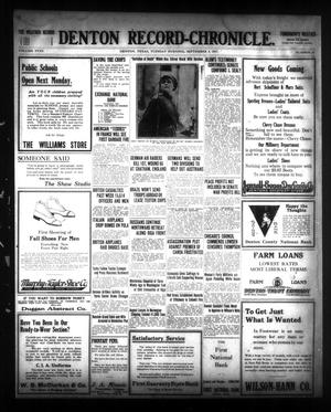 Denton Record-Chronicle. (Denton, Tex.), Vol. 28, No. 19, Ed. 1 Tuesday, September 4, 1917