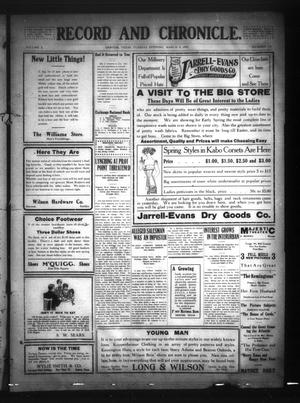 Record and Chronicle. (Denton, Tex.), Vol. 10, No. 176, Ed. 1 Tuesday, March 8, 1910
