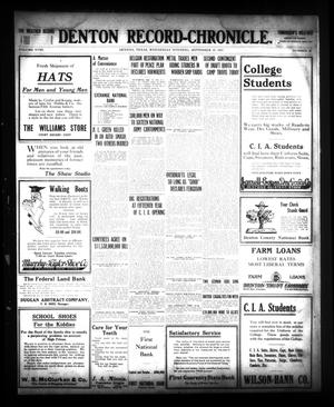 Denton Record-Chronicle. (Denton, Tex.), Vol. 28, No. 32, Ed. 1 Wednesday, September 19, 1917