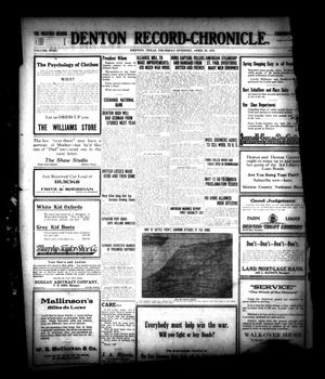 Denton Record-Chronicle. (Denton, Tex.), Vol. 18, No. 218, Ed. 1 Thursday, April 25, 1918