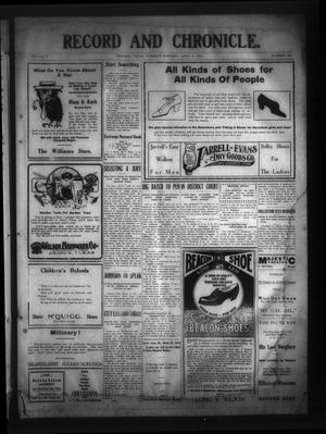 Record and Chronicle. (Denton, Tex.), Vol. 10, No. 200, Ed. 1 Tuesday, April 5, 1910