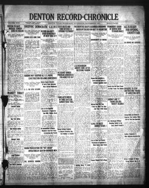Denton Record-Chronicle (Denton, Tex.), Vol. 22, No. 75, Ed. 1 Wednesday, November 9, 1921