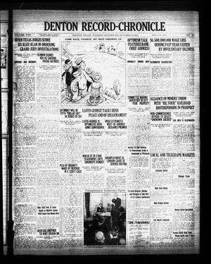 Denton Record-Chronicle (Denton, Tex.), Vol. 22, No. 44, Ed. 1 Tuesday, October 4, 1921