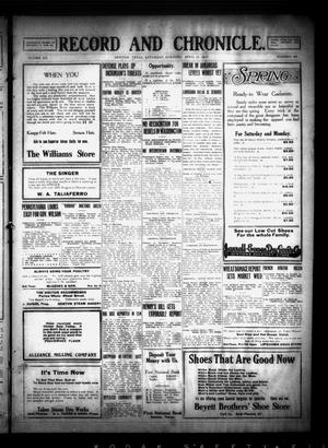 Record and Chronicle. (Denton, Tex.), Vol. 12, No. 205, Ed. 1 Saturday, April 13, 1912