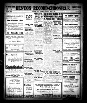 Denton Record-Chronicle. (Denton, Tex.), Vol. 18, No. 208, Ed. 1 Saturday, April 13, 1918