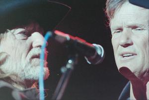 [Willie Nelson and Kris Kristofferson Singing Into Microphone, Number 1]