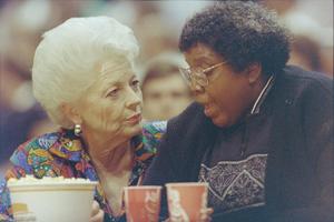 Primary view of object titled '[Barbara Jordan Speaking to Ann Richards]'.