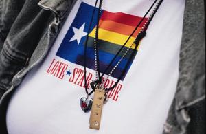 Primary view of object titled '[Shirt and Jewelry Worn at Gay Pride Event]'.