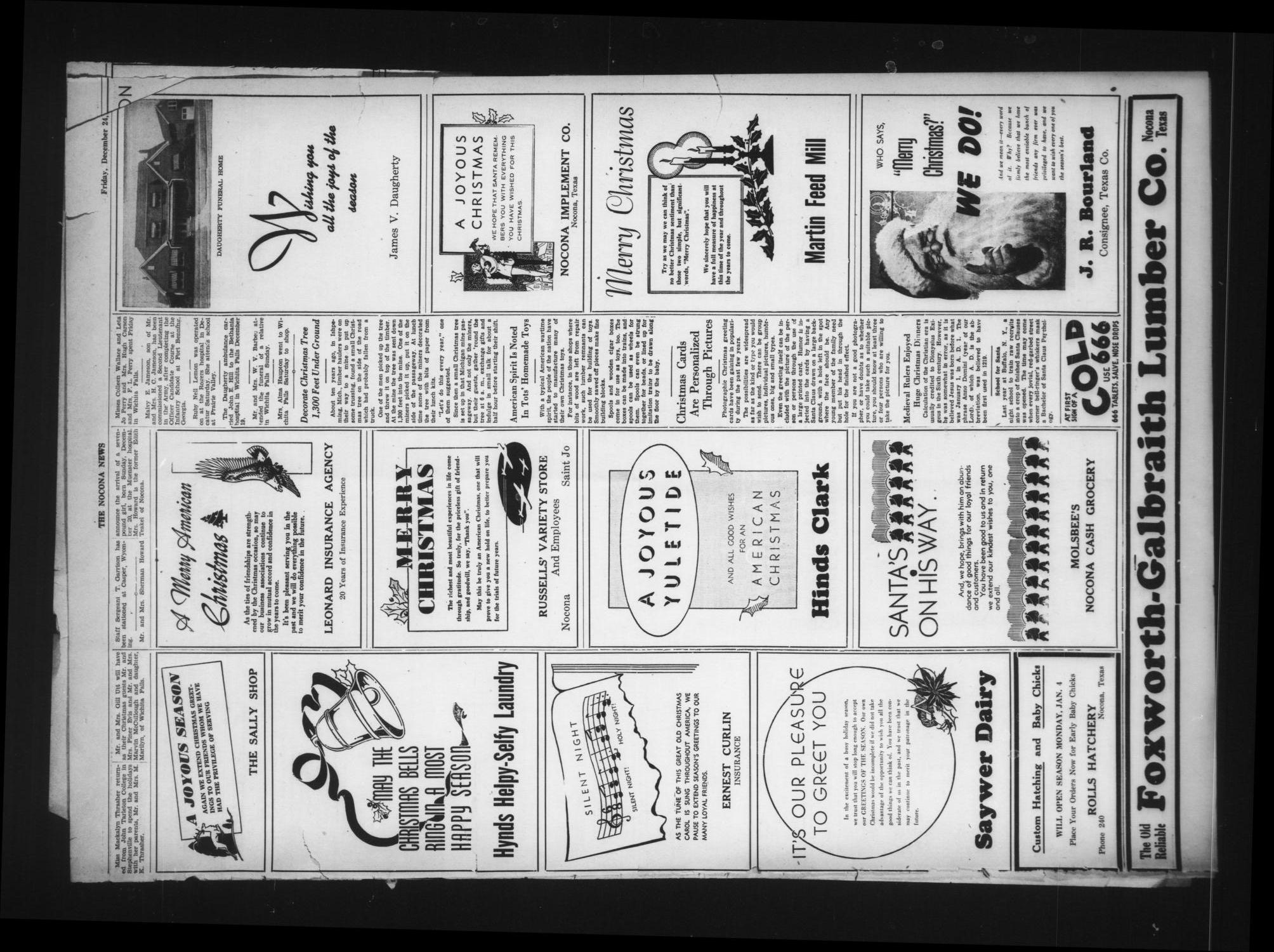 The Nocona News (Nocona, Tex.), Vol. 38, No. 25, Ed. 1 Friday, December 25, 1942
                                                
                                                    [Sequence #]: 6 of 8
                                                