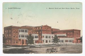 Primary view of object titled '[Majestic Hotel and Bathhouse]'.
