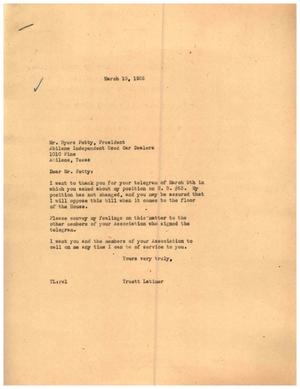 [Letter from Truett Latimer to Byers Petty, March 10, 1955]
