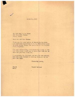 [Letter from Truett Latimer to Mr. and Mrs. O. A. Nance, March 15, 1955]