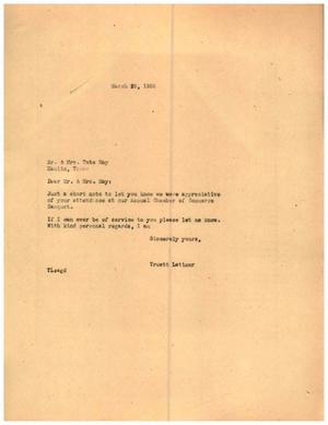 [Letter from Truett Latimer to Mr. and Mrs. Tate May, March 28, 1955]