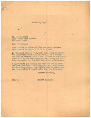 [Letter from Truett Latimer to Dr. J. D. Magee, March 2, 1955]