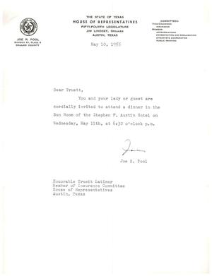 [Letter from Joe H. Pool to Truett Latimer, March 10, 1955]