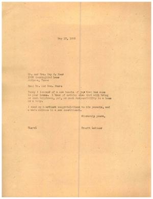 [Letter from Truett Latimer to Mr. and Mrs. Roy H. Poer, May 17, 1955]