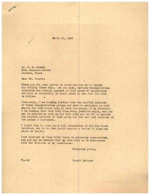 [Letter from Truett Latimer to K. E. Pruett, March 25, 1955]