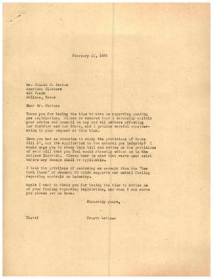 [Letter from Truett Latimer to Jimmie C. Paxton, February 11, 1955]