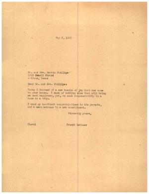 [Letter from Truett Latimer to Mr. and Mrs. Marvin Phillips, May 2, 1955]
