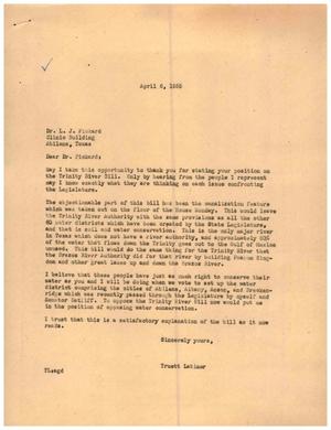 [Letter from Truett Latimer to L. J. Pickard, April 6, 1955]