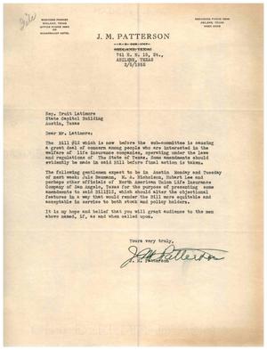 [Letter from J. M. Patterson to Truett Latimer, February 5, 1955]