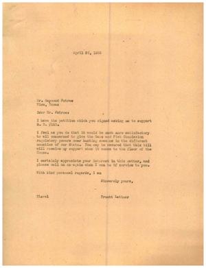 [Letter from Truett Latimer to Raymon Petree, April 26, 1955]