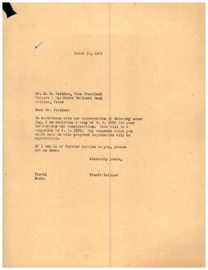 [Letter from Truett Latimer to E. M. Perkins, March 15, 1955]