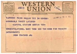 [Letter from Hugh Prather, Jr. to Truett Latimer, March 30, 1955]