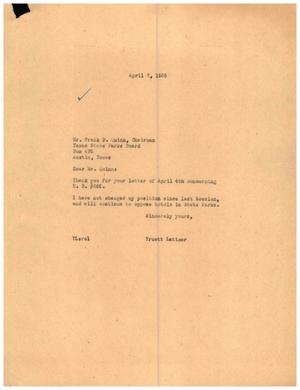 [Letter from Truett Latimer to Frank D. Quinn, April 7, 1955]