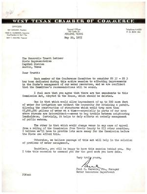 [Letter from Paul D. Marable, Jr. to Truett Latimer, May 20, 1955]