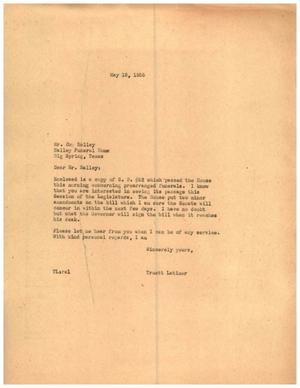 [Letter from Truett Latimer to Coy Nalley, May 18, 1955]