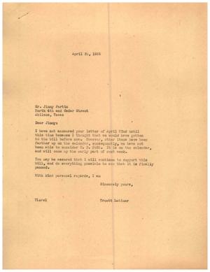 [Letter from Truett Latimer to Jimmy Partin, April 29, 1955]