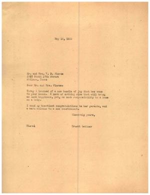 [Letter from Truett Latimer to Mr. and Mrs. V. D. Pierce, May 16, 1955]