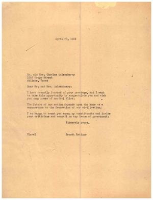 [Letter from Truett Latimer to Mr. and Mrs. Charles Quisenberry, April 20, 1955]
