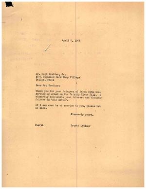 [Letter from Truett Latimer to Hugh Prather, Jr., April 5, 1955]