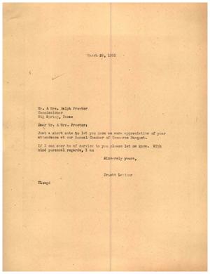 [Letter from Truett Latimer to Mr. and Mrs. Ralph Proctor, March 29, 1955]