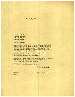 [Letter from Truett Latimer to Alvin F. Nemir, March 17, 1955]