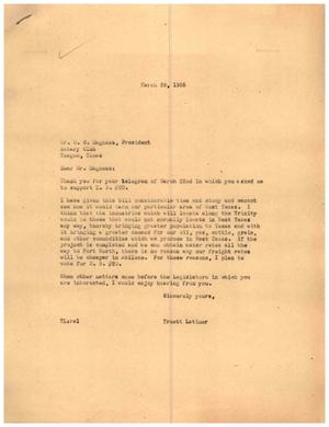 [Letter from Truett Latimer to O. C. Magness, March 29, 1955]